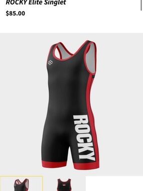 Rudis Rocky Kids One-Piece Singlet - Black with Red Trim